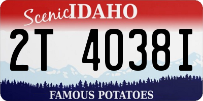 ID license plate 2T4038I