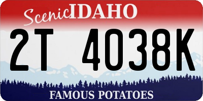 ID license plate 2T4038K