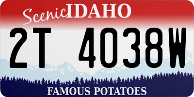 ID license plate 2T4038W
