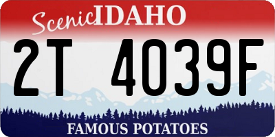 ID license plate 2T4039F