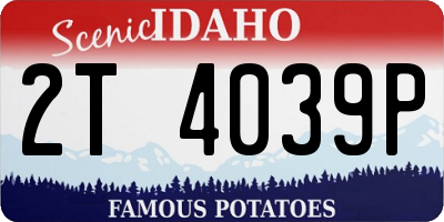ID license plate 2T4039P