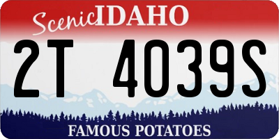 ID license plate 2T4039S