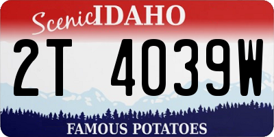 ID license plate 2T4039W