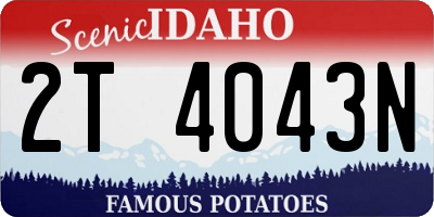 ID license plate 2T4043N
