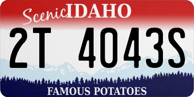 ID license plate 2T4043S