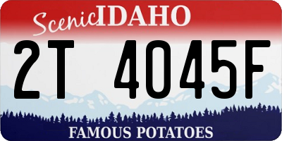 ID license plate 2T4045F