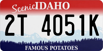 ID license plate 2T4051K