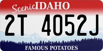 ID license plate 2T4052J