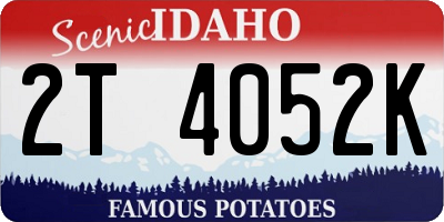 ID license plate 2T4052K