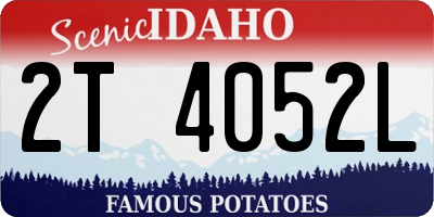 ID license plate 2T4052L