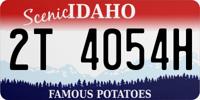 ID license plate 2T4054H
