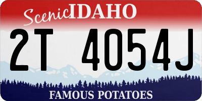 ID license plate 2T4054J