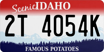 ID license plate 2T4054K