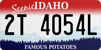 ID license plate 2T4054L