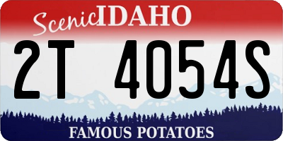 ID license plate 2T4054S