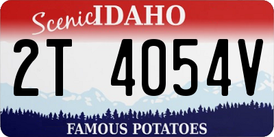 ID license plate 2T4054V