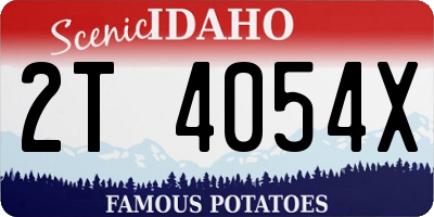 ID license plate 2T4054X