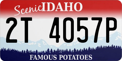 ID license plate 2T4057P