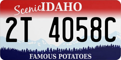 ID license plate 2T4058C