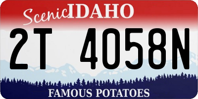 ID license plate 2T4058N