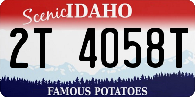 ID license plate 2T4058T