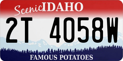 ID license plate 2T4058W