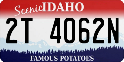 ID license plate 2T4062N
