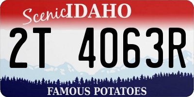 ID license plate 2T4063R