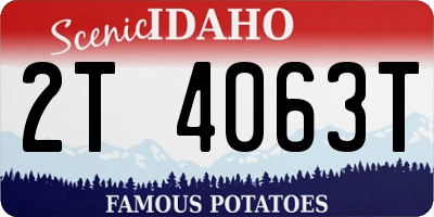 ID license plate 2T4063T