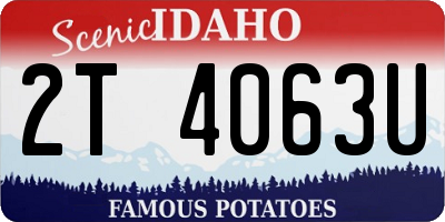 ID license plate 2T4063U