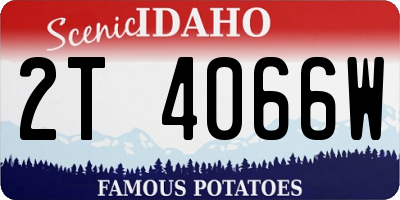 ID license plate 2T4066W