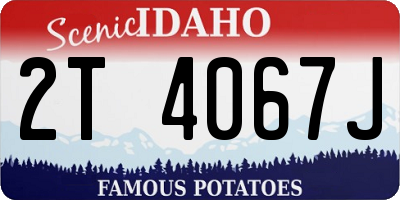ID license plate 2T4067J