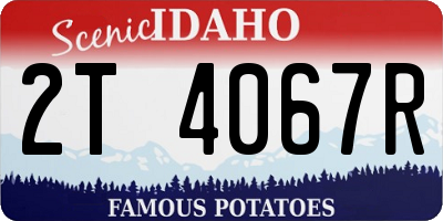 ID license plate 2T4067R