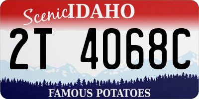 ID license plate 2T4068C