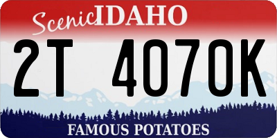 ID license plate 2T4070K
