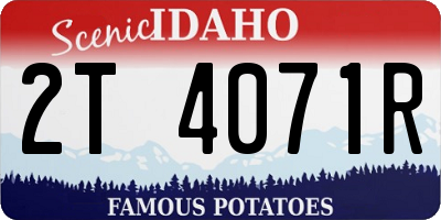 ID license plate 2T4071R