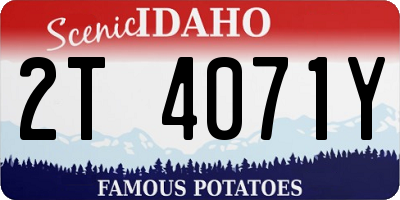 ID license plate 2T4071Y
