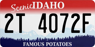 ID license plate 2T4072F