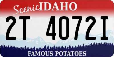ID license plate 2T4072I