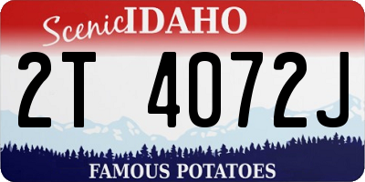 ID license plate 2T4072J