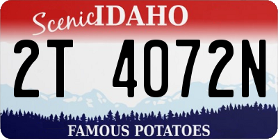 ID license plate 2T4072N