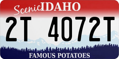 ID license plate 2T4072T