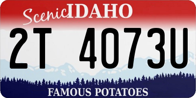 ID license plate 2T4073U