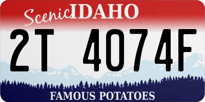 ID license plate 2T4074F