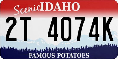 ID license plate 2T4074K