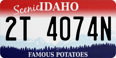 ID license plate 2T4074N