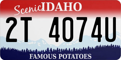 ID license plate 2T4074U