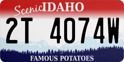 ID license plate 2T4074W