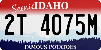 ID license plate 2T4075M