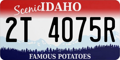 ID license plate 2T4075R